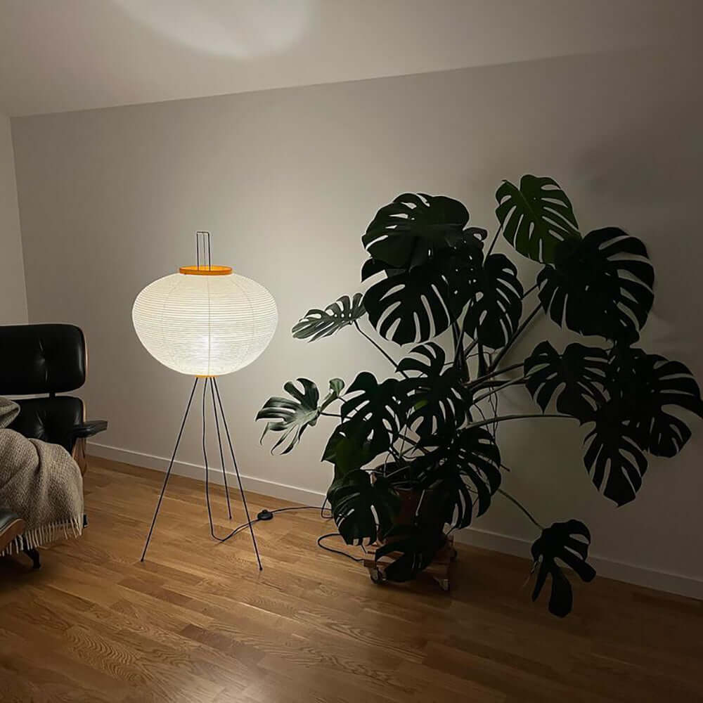 Rijstpapieren Vloerlamp met Tripod Frame