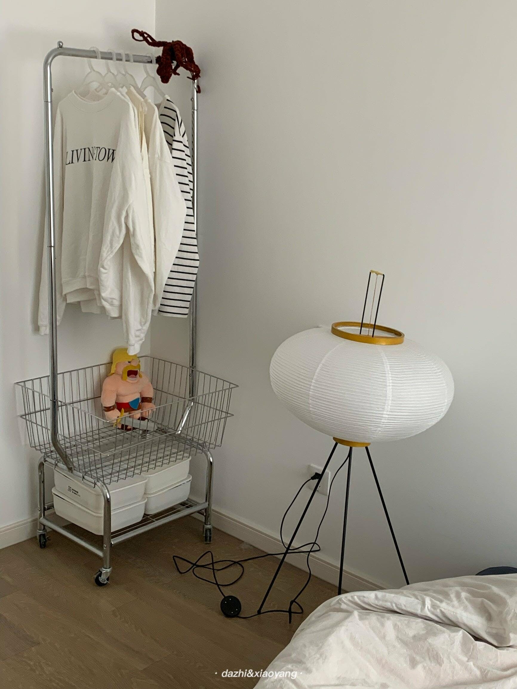 Rijstpapieren Vloerlamp met Tripod Frame