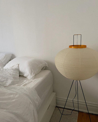 Rijstpapieren Vloerlamp met Tripod Frame