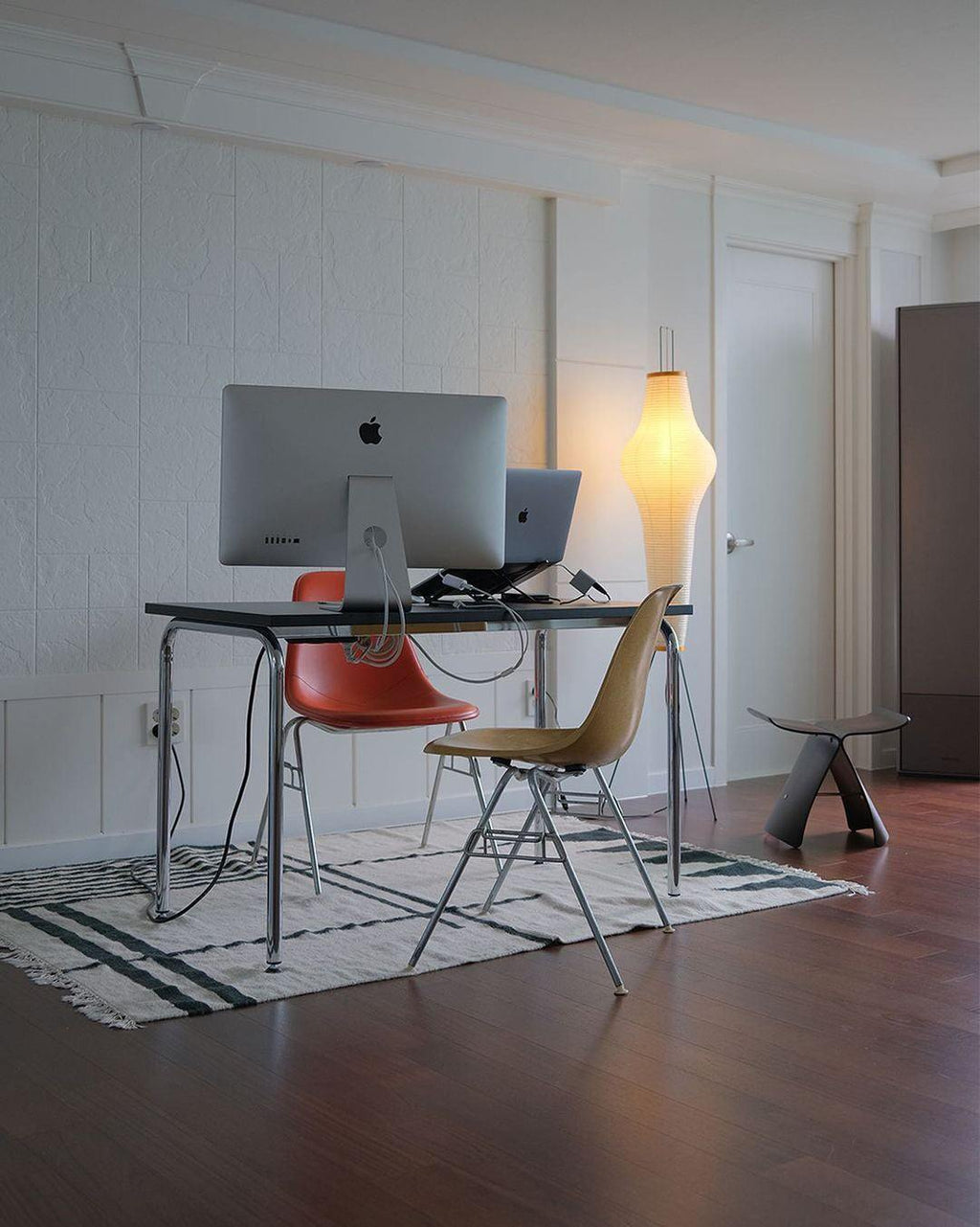 Rijstpapieren Vloerlamp met Tripod Frame