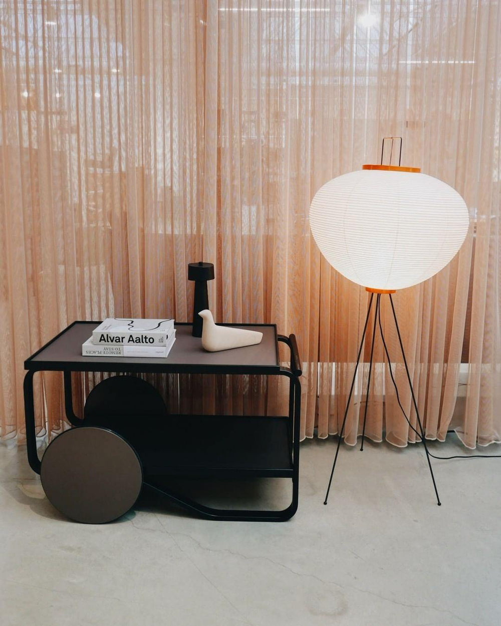 Rijstpapieren Vloerlamp met Tripod Frame