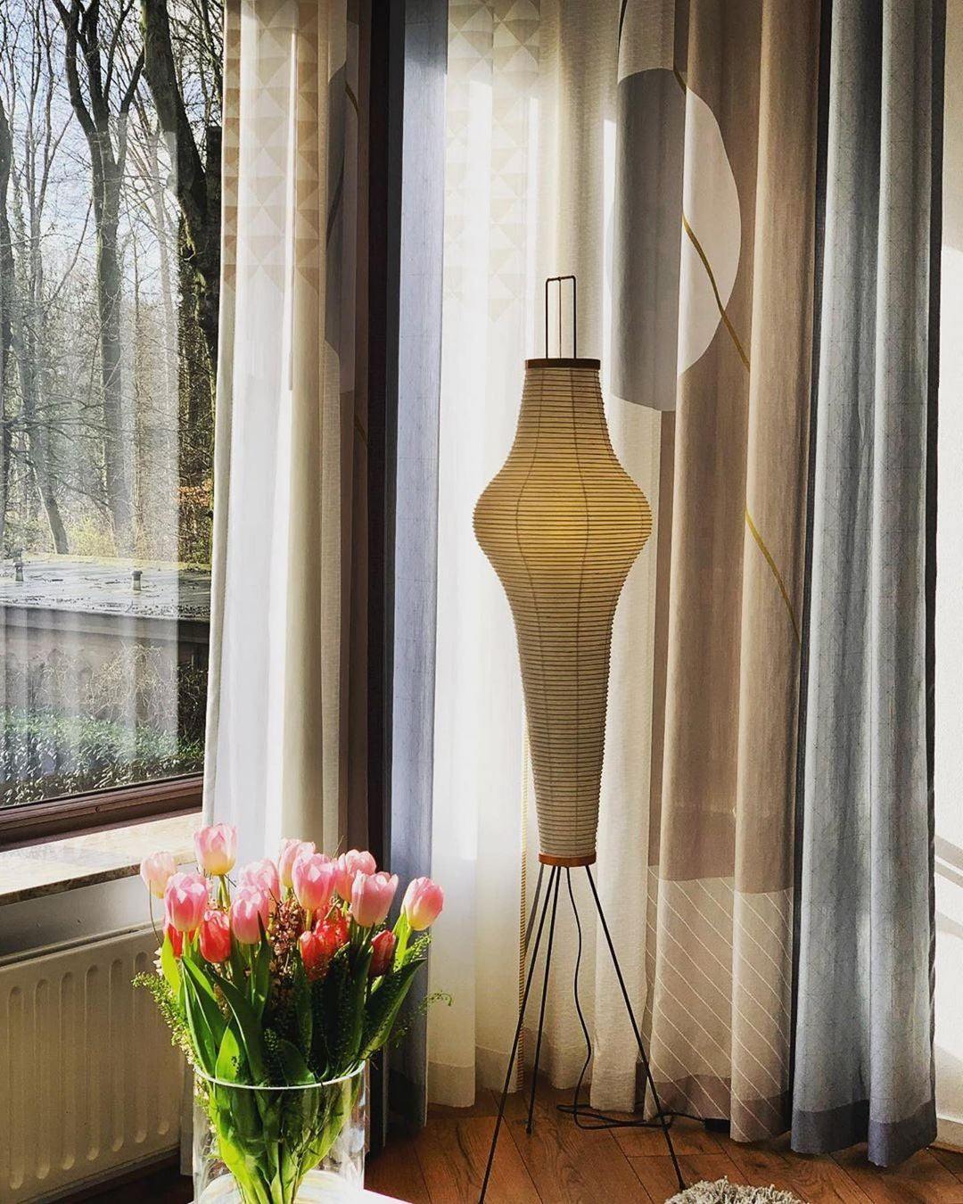 Rijstpapieren Vloerlamp met Tripod Frame