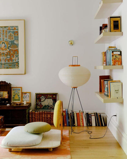 Rijstpapieren Vloerlamp met Tripod Frame
