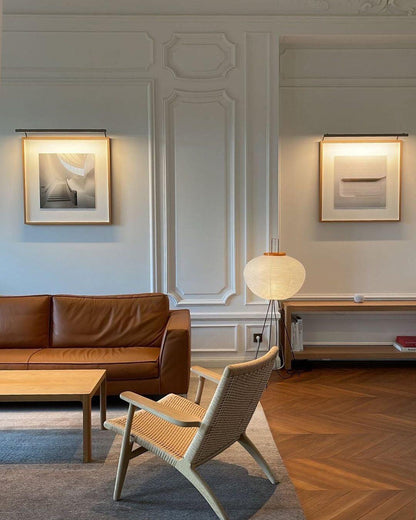 Rijstpapieren Vloerlamp met Tripod Frame