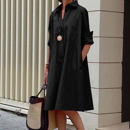 Roella Dames Midi Jurk met Kraag