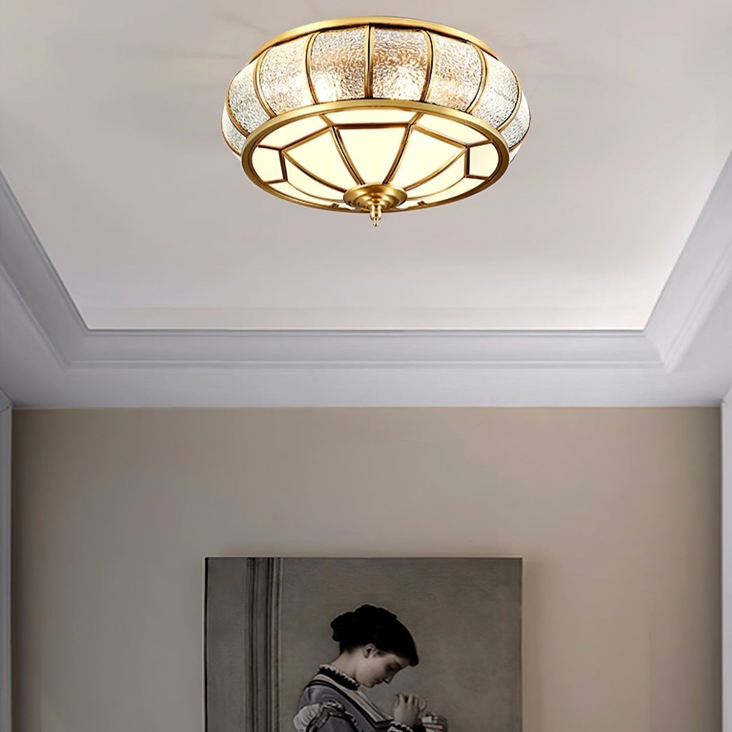 Ronde LED Plafondlamp met Structuurglas - Elegante Josiane