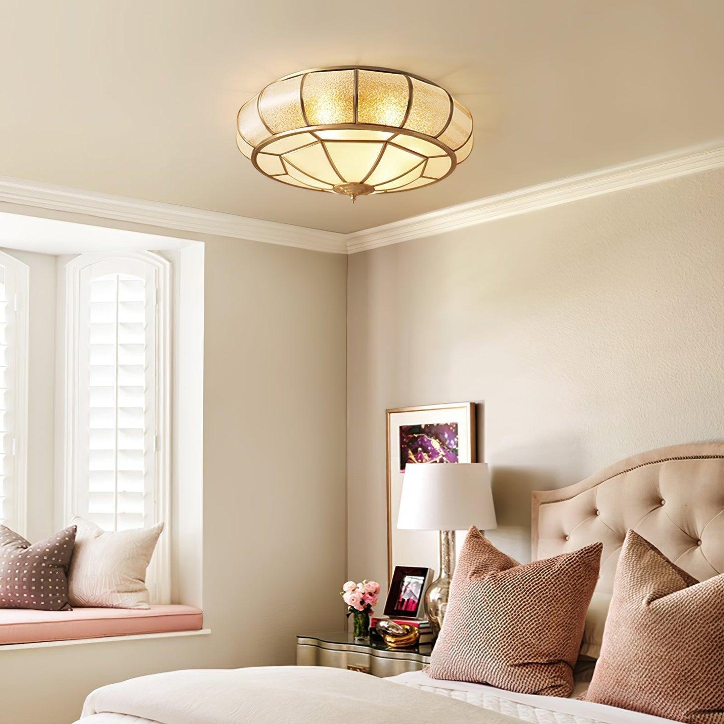Ronde LED Plafondlamp met Structuurglas - Elegante Josiane