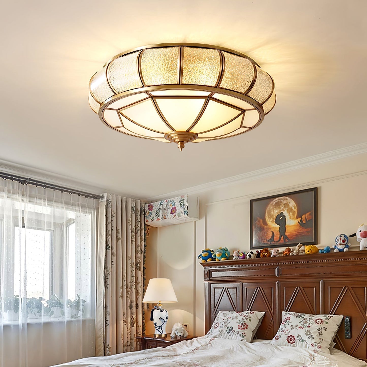 Ronde LED Plafondlamp met Structuurglas - Elegante Josiane