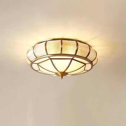 Ronde Glazen Plafondlamp met Structuur | Moderne en Elegante Verlichting