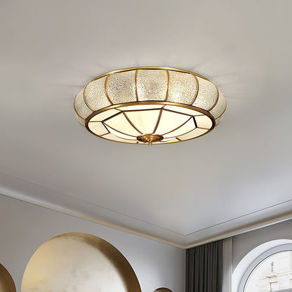 Ronde Glazen Plafondlamp met Structuur | Moderne en Elegante Verlichting