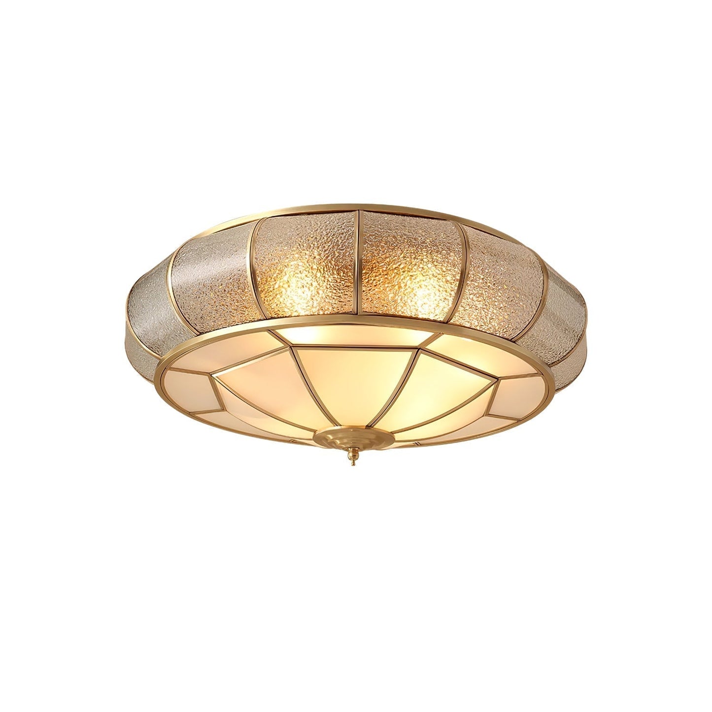 Ronde Glazen Plafondlamp met Structuur | Moderne en Elegante Verlichting