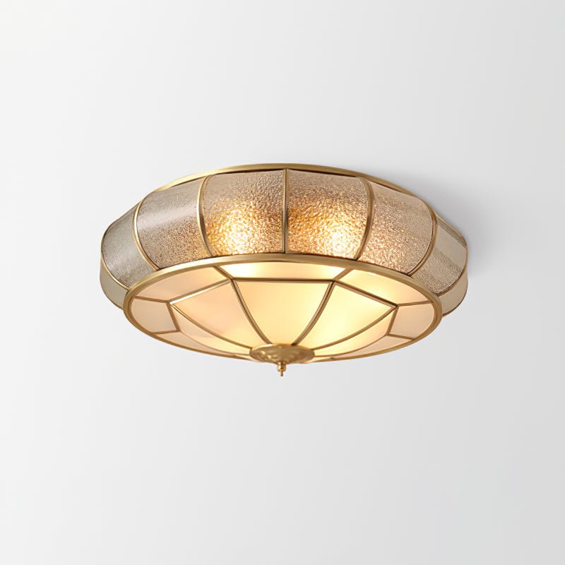 Ronde Glazen Plafondlamp met Structuur | Moderne en Elegante Verlichting