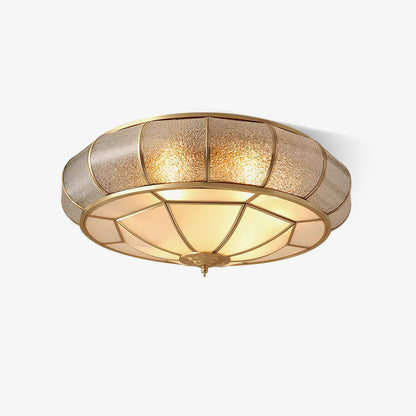 Ronde Glazen Plafondlamp met Structuur | Moderne en Elegante Verlichting