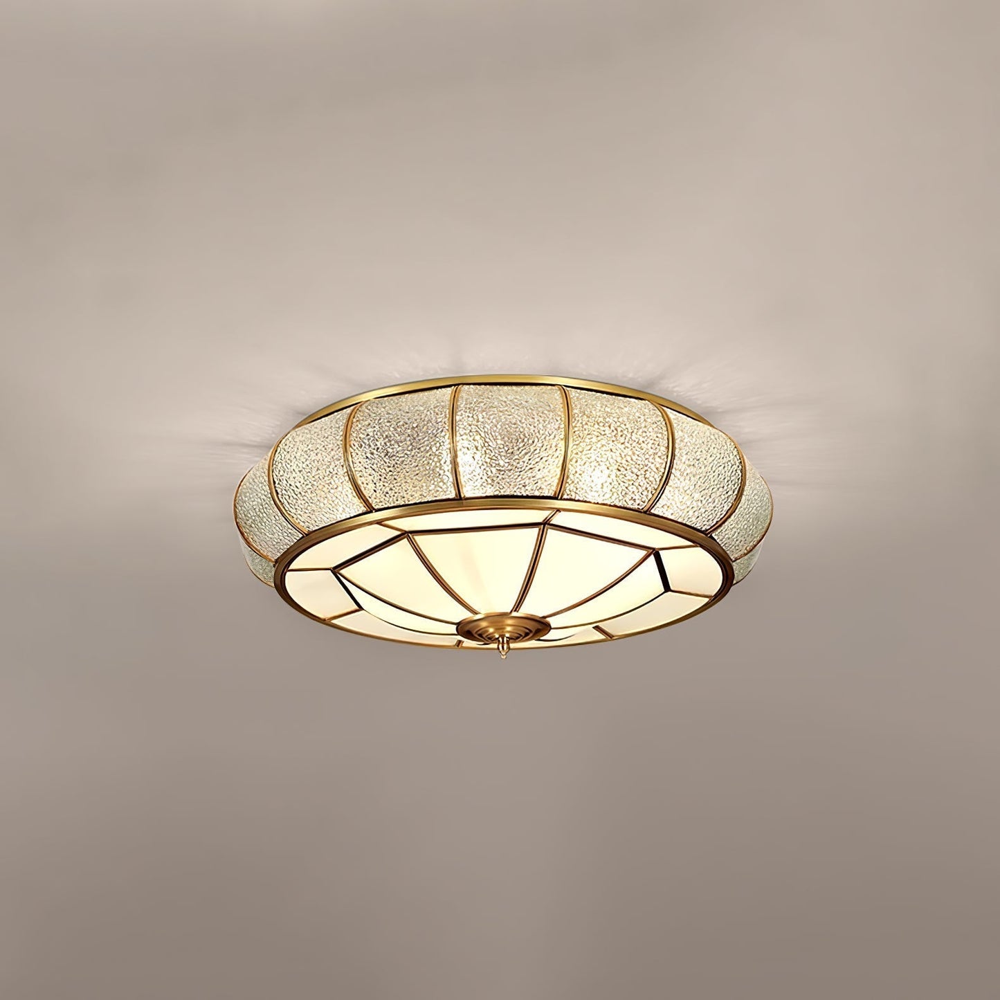 Ronde Glazen Plafondlamp met Structuur | Moderne en Elegante Verlichting