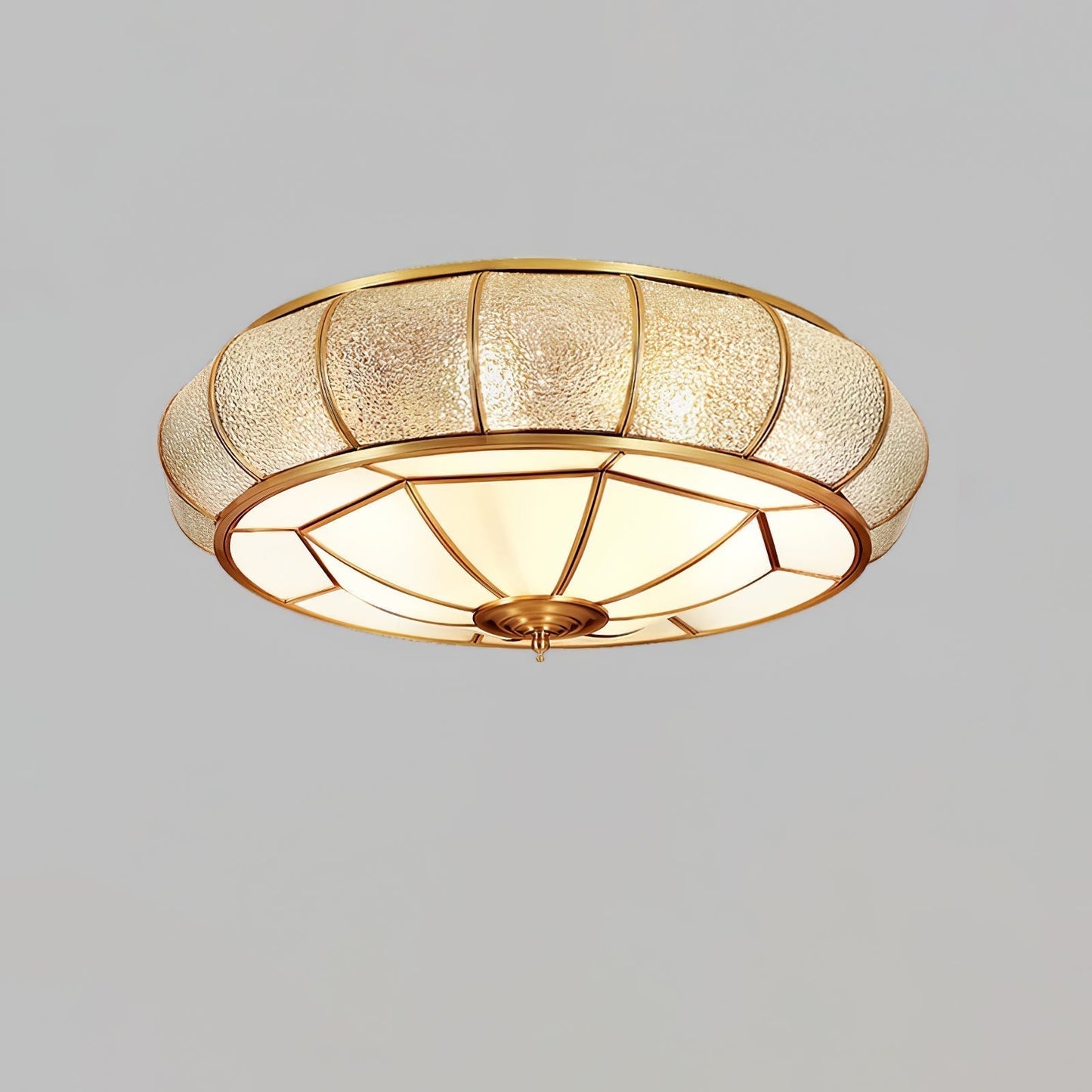 Ronde Glazen Plafondlamp met Structuur | Moderne en Elegante Verlichting