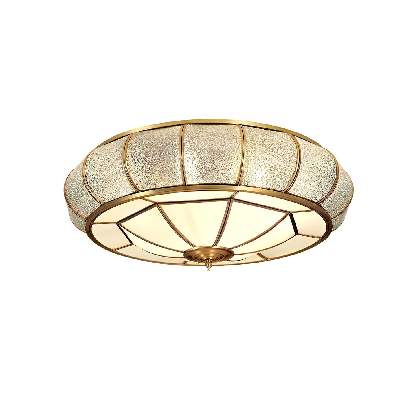 Ronde Glazen Plafondlamp met Structuur | Moderne en Elegante Verlichting