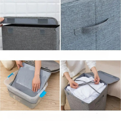 Ruime Inklapbare Wasmand met Deksel