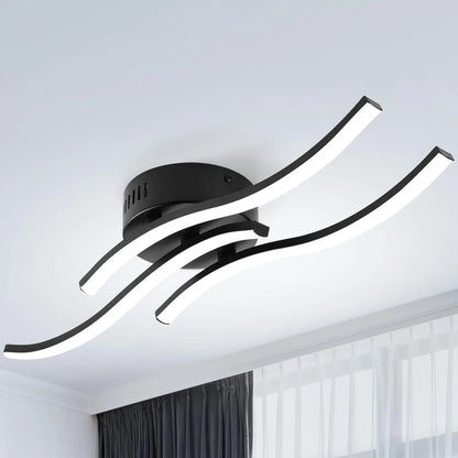 WaveGlow - Plafonnier LED simple au design ondulé