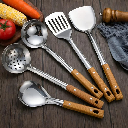 Sandok Premium Houten Handgreep Keukenset 5-delig