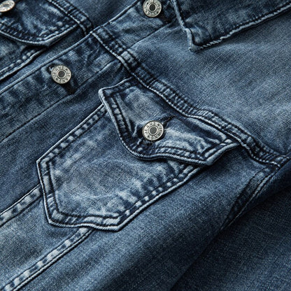 Slim Fit Biker Denimjack voor Heren