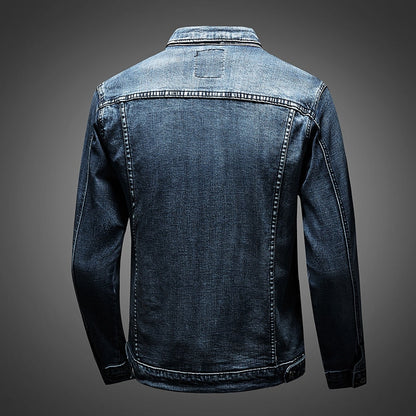 Slim Fit Biker Denimjack voor Heren