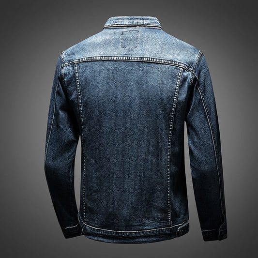 Slim Fit Biker Denimjack voor Heren