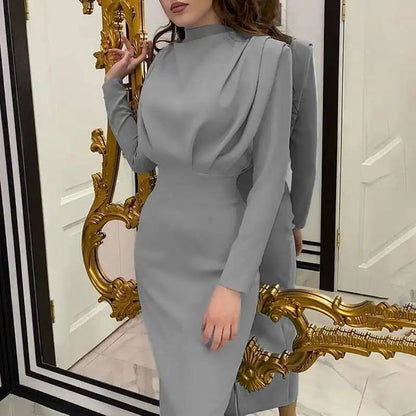 Solena Elegante Turtleneck Bodycon Jurk Herfst Winter