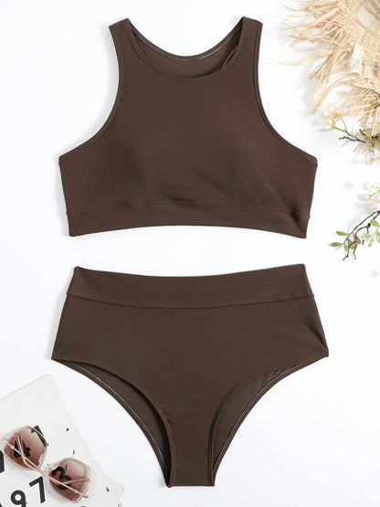 Sportieve High-Waist Bikini met Racerback Design