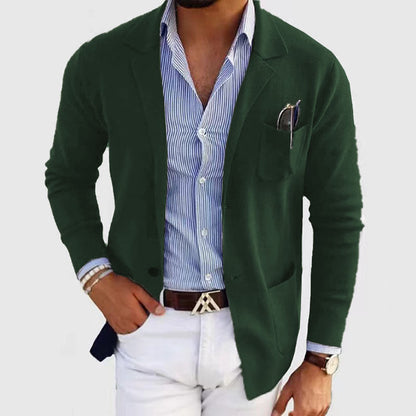Stijlvolle Herenblazer met Moderne Klepzakken
