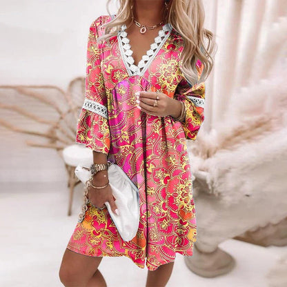 SunBreeze Boho Zomerjurk met Gehaakte Accenten