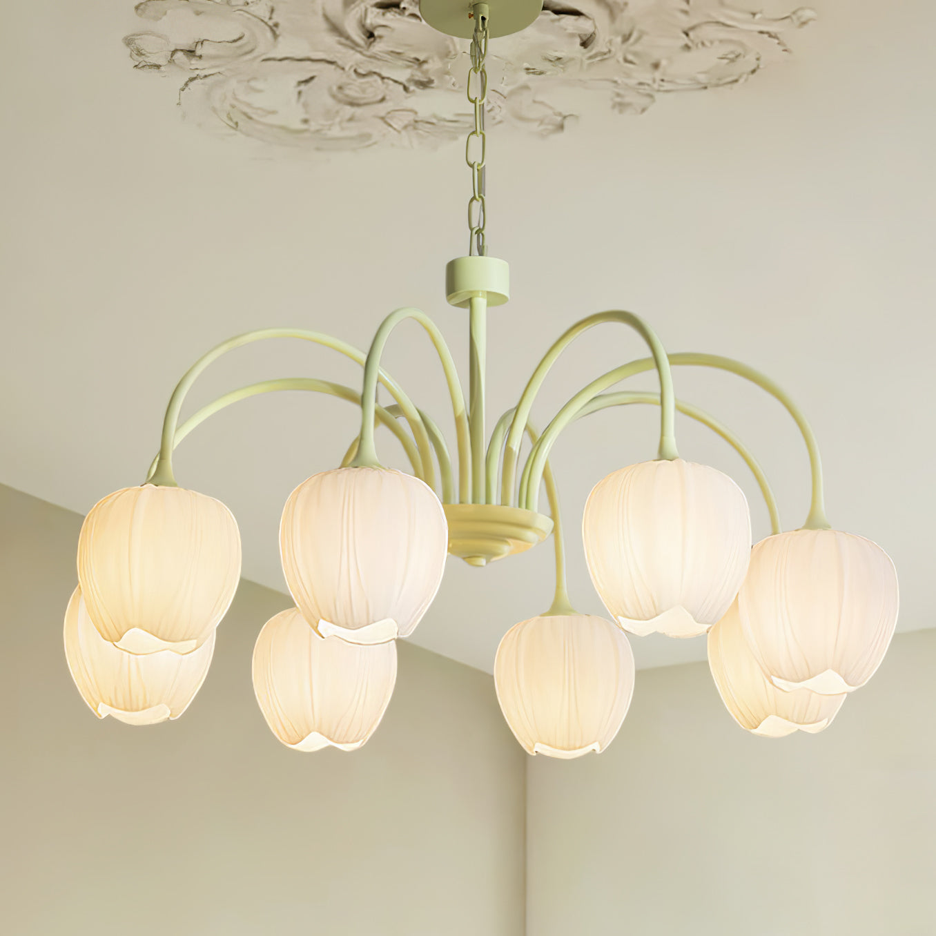 Tulip - Elegante Matcha Kroonluchter voor Stijlvolle Verlichting