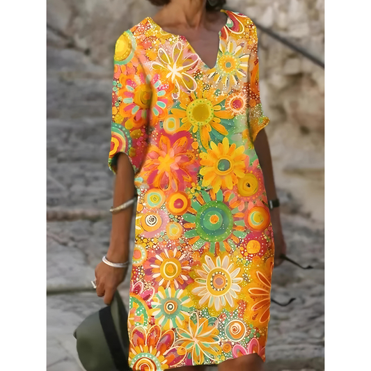 V-hals Bloemenprint Jurk - Jelissa