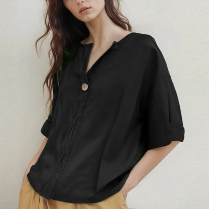 V-hals Blouse met Driekwartmouwen