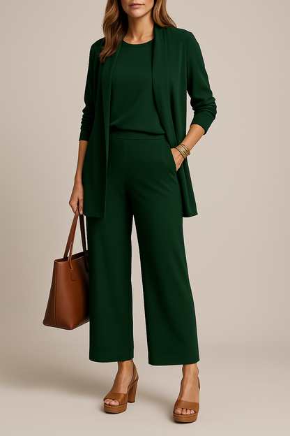 Verfijnd Driedelig Damespak met Blazer Set
