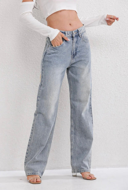 Vintage Dames Spijkerbroek met Ripped Details