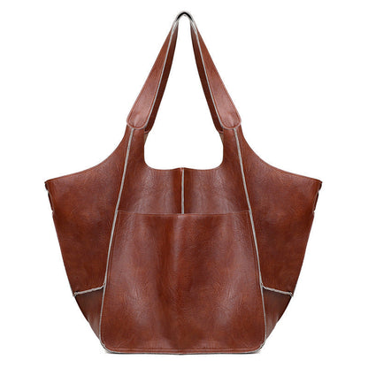 Vintage Oversized Leren Schoudertas Dames
