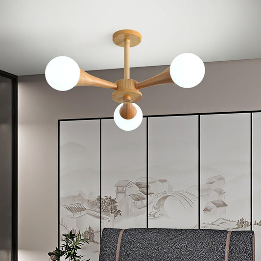 Luna - Elegante Houten Hanglamp voor Natuurlijke en Warme Verlichting