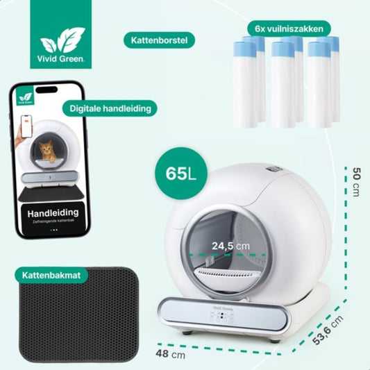 Zelfreinigende Automatische Kattenbak met Slimme Functies