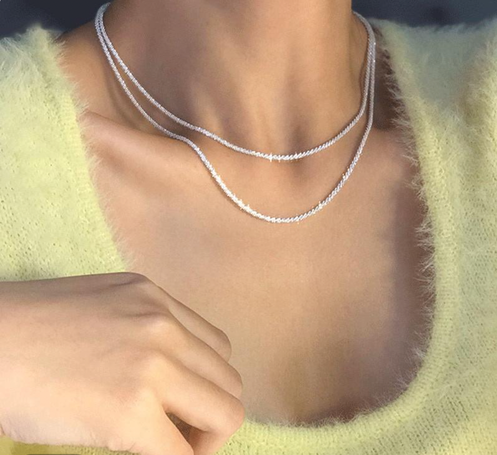 Zilveren Dubbele Ketting Set Dames - Elegant