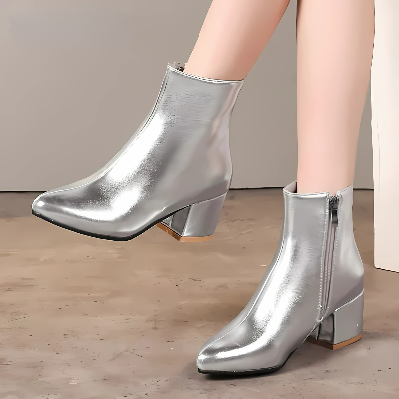 Zilveren Enkellaarsjes Dames - Stijlvol Comfort