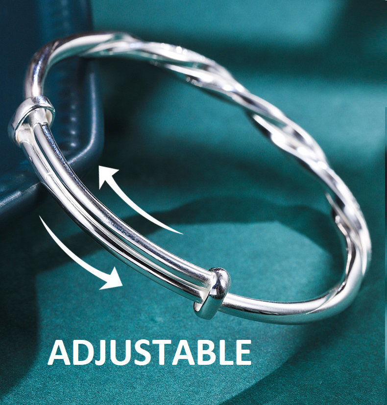 Zilveren Gedraaide Armband - Elegant Design