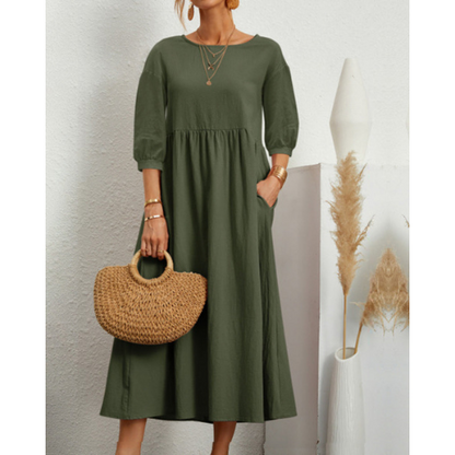 Zomerjurk met Smockdetail en Midi-lengte