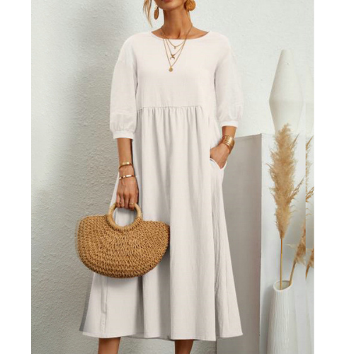 Zomerjurk met Smockdetail en Midi-lengte