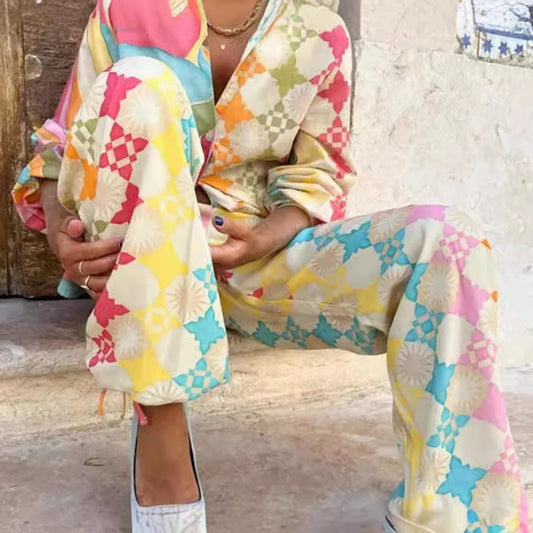 Zomerse Dames Kleding Set met Graffiti Print