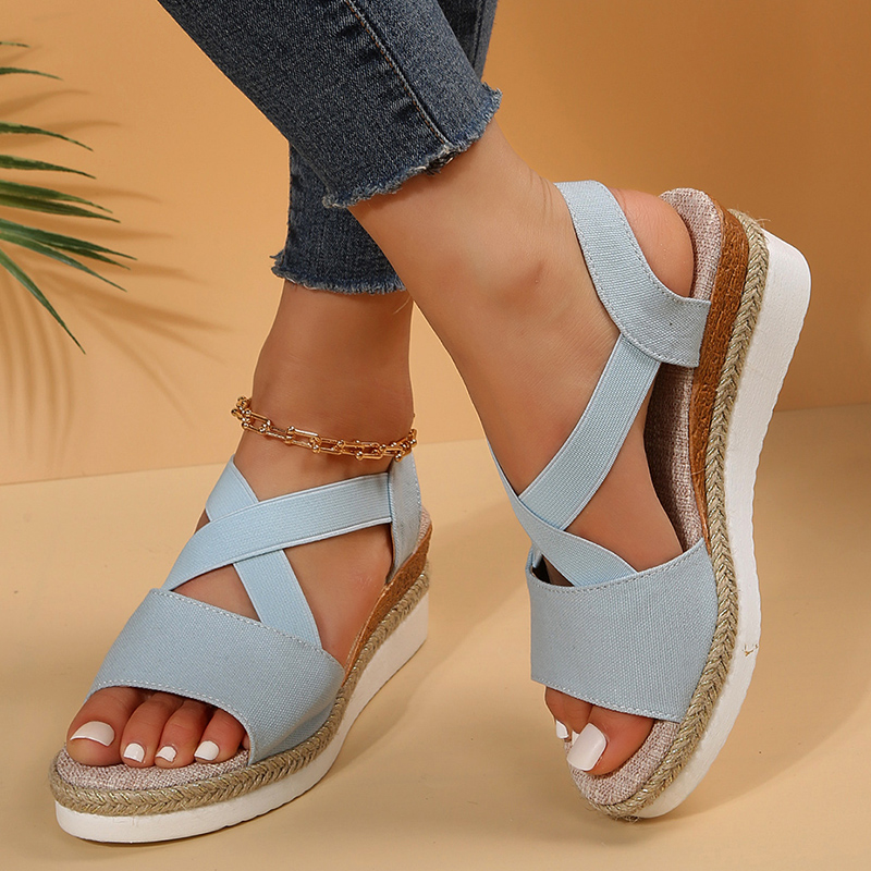 Zomerse Gladiator Wedge Sandalen met Kruisbanden
