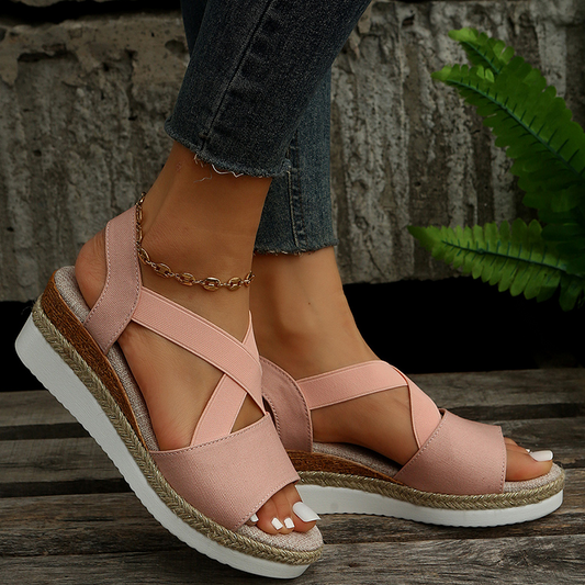 Zomerse Gladiator Wedge Sandalen met Kruisbanden