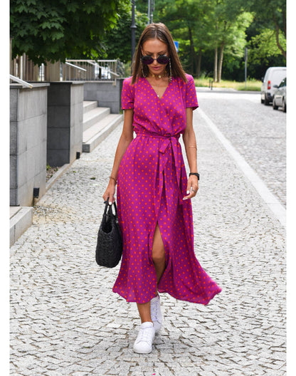 Zomerse Kleurrijke Comfortabele Maxi Jurk Rosa