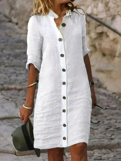 Zomerse Linnen Midi-Jurk Rena Elegance