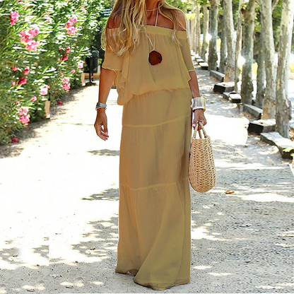 Zomerse Off Shoulder Jurk Maxi Stijlvol