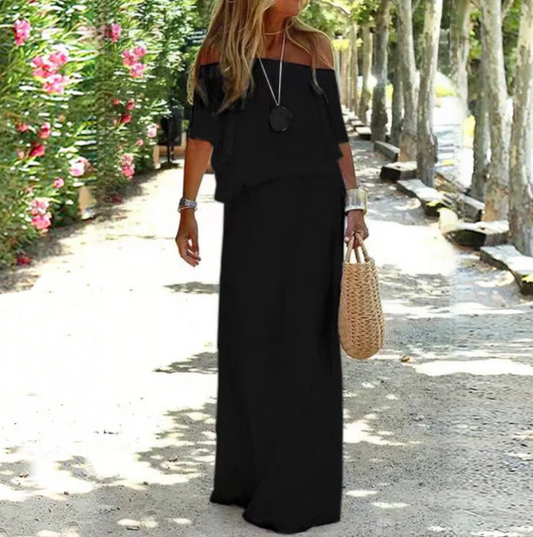 Zomerse Off Shoulder Jurk Maxi Stijlvol